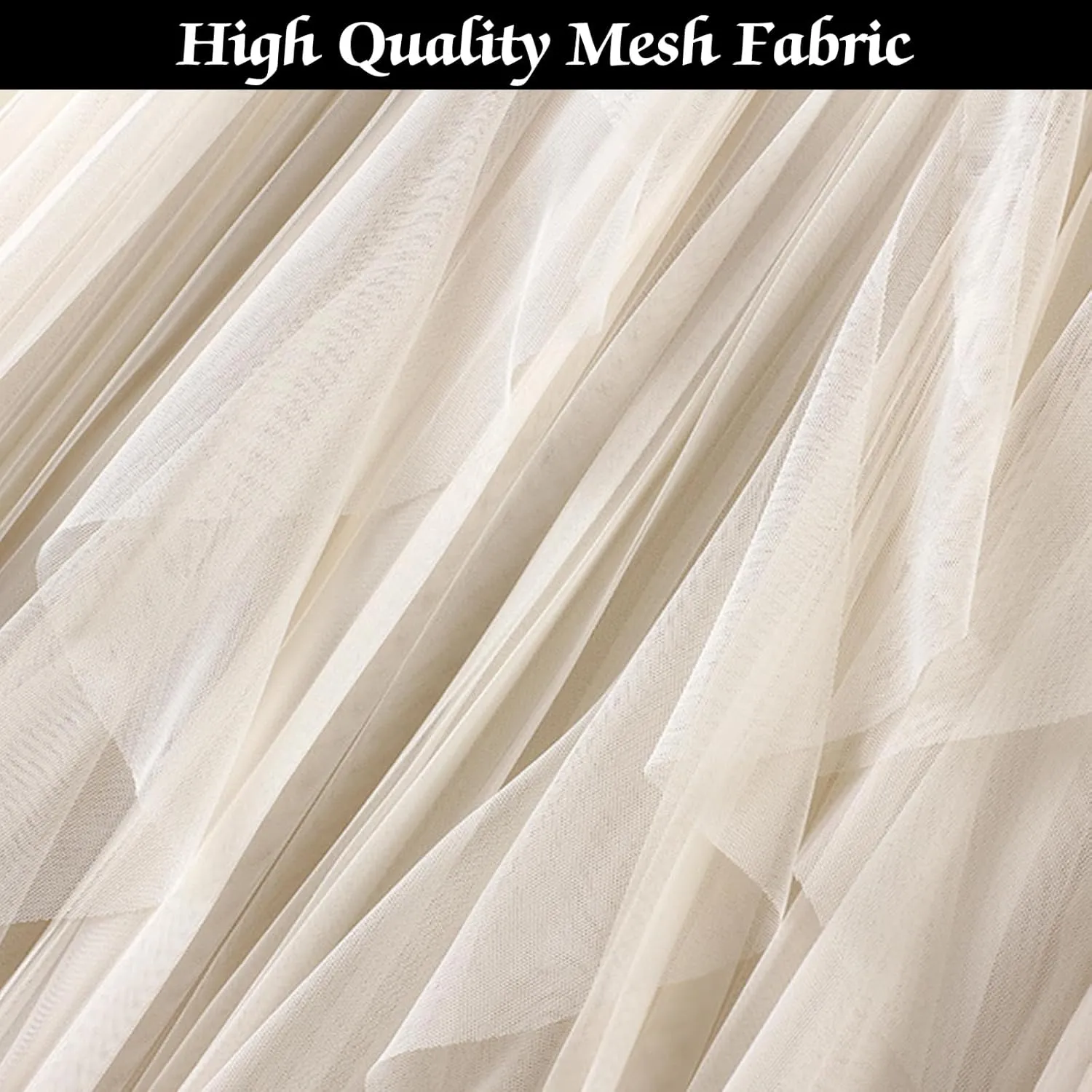 Women's Tulle Skirt Formal High Low Asymmetrical A-Line Fairy Elastic Waist Layered Long Midi Skirts