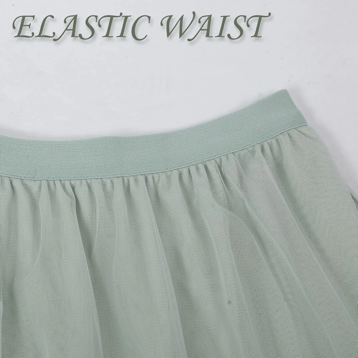 Women's Tulle Skirt Formal High Low Asymmetrical A-Line Fairy Elastic Waist Layered Long Midi Skirts