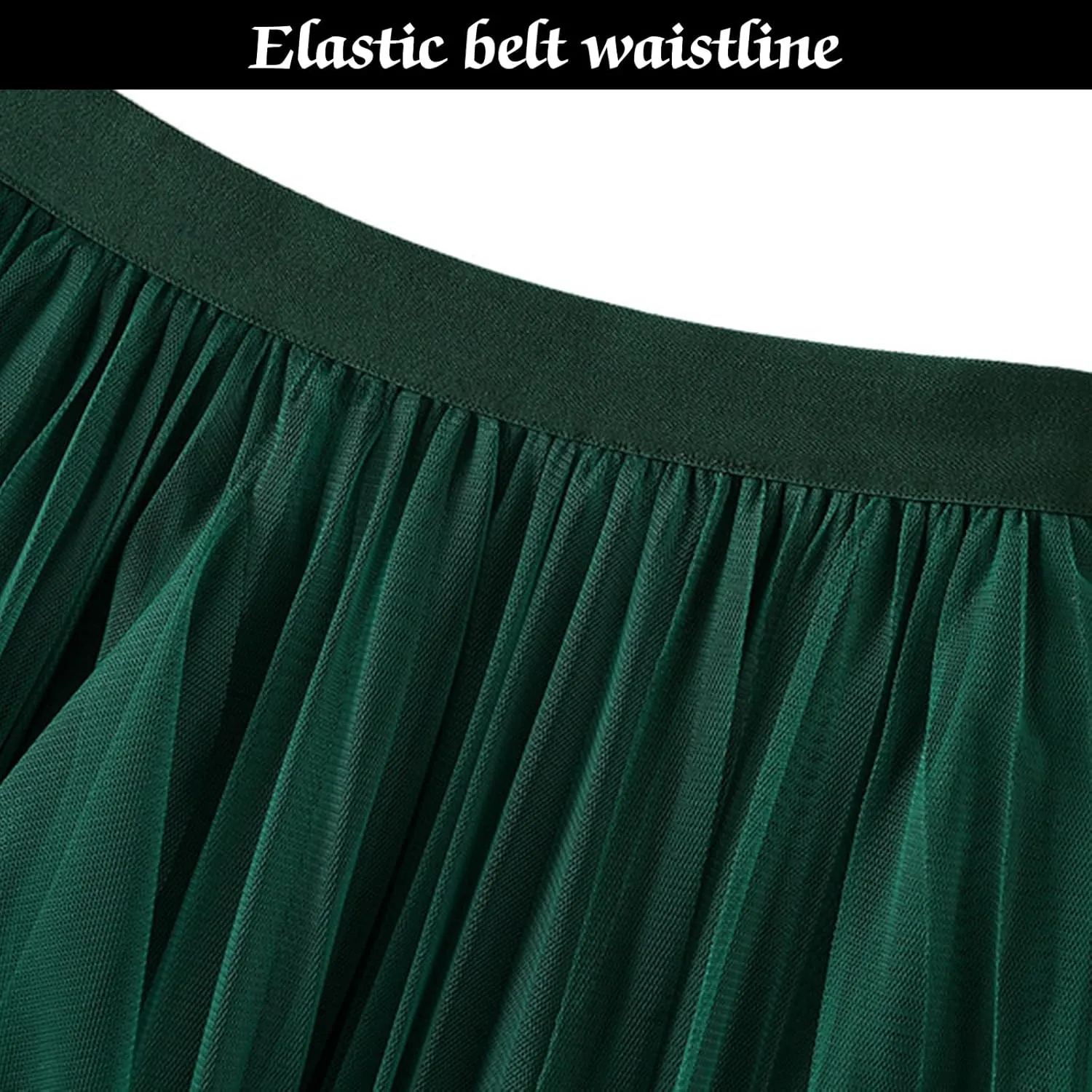 Women's Tulle Skirt Formal High Low Asymmetrical A-Line Fairy Elastic Waist Layered Long Midi Skirts
