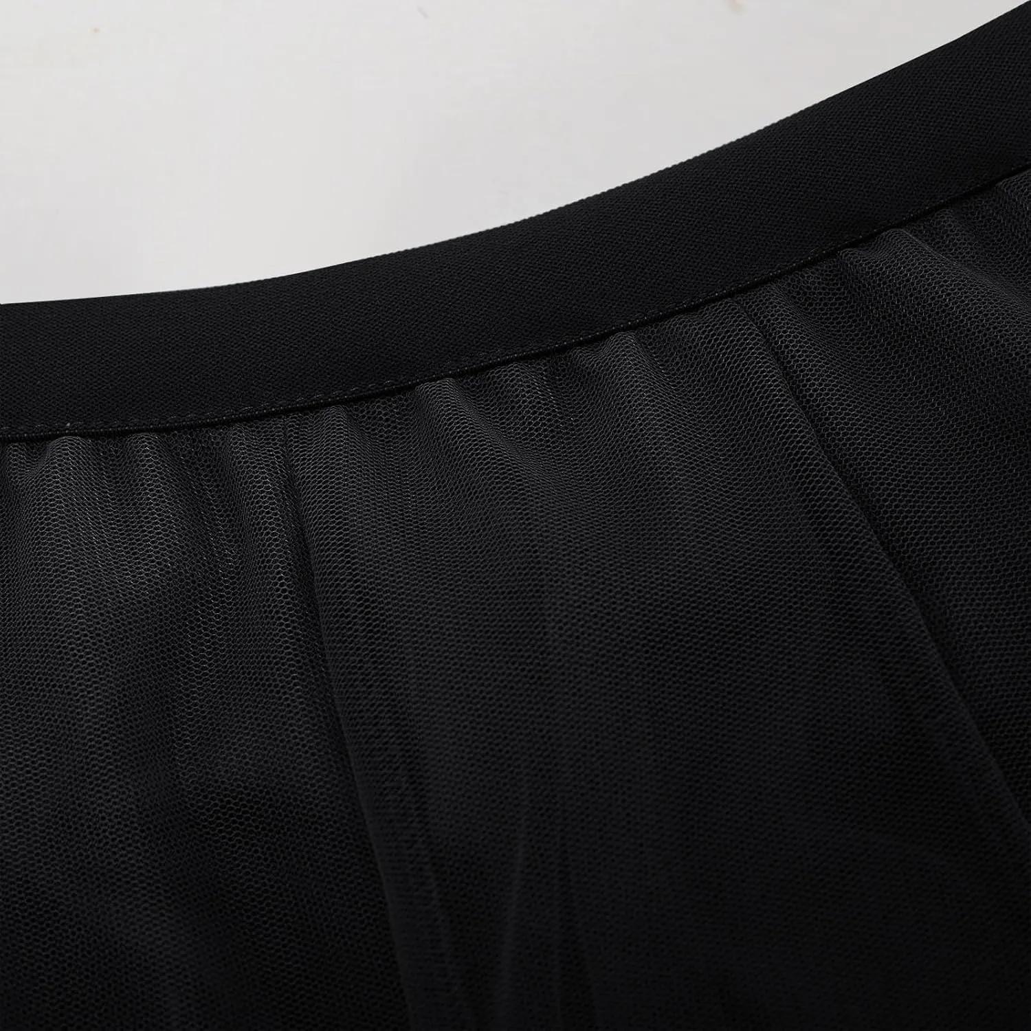 Women's Tulle Skirts Midi Elastic High Waist Pleated Mesh Flowy A-Line Party Long Tutu Skirts for Wedding Guest