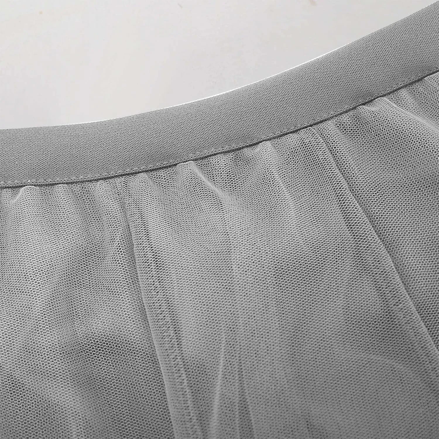 Women's Tulle Skirts Midi Elastic High Waist Pleated Mesh Flowy A-Line Party Long Tutu Skirts for Wedding Guest