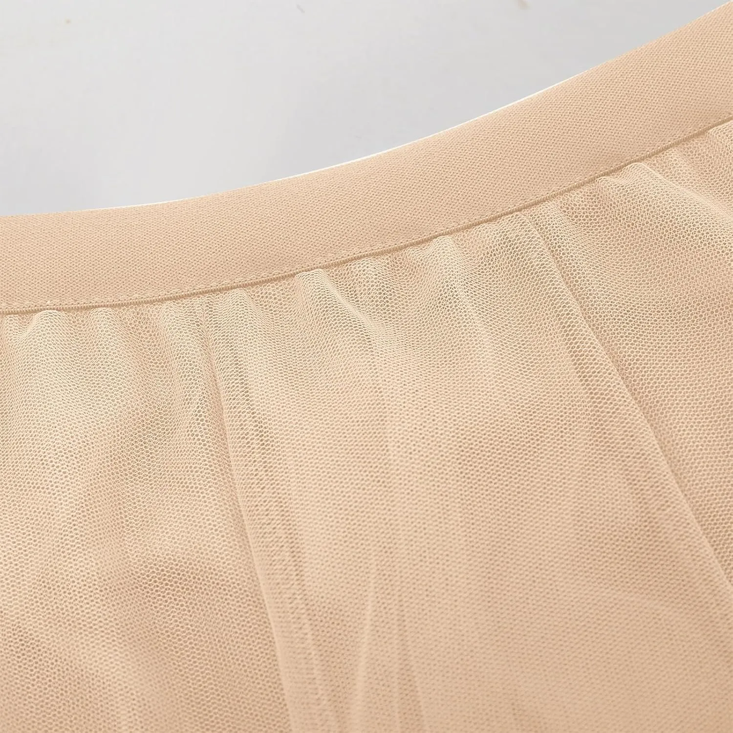 Women's Tulle Skirts Midi Elastic High Waist Pleated Mesh Flowy A-Line Party Long Tutu Skirts for Wedding Guest