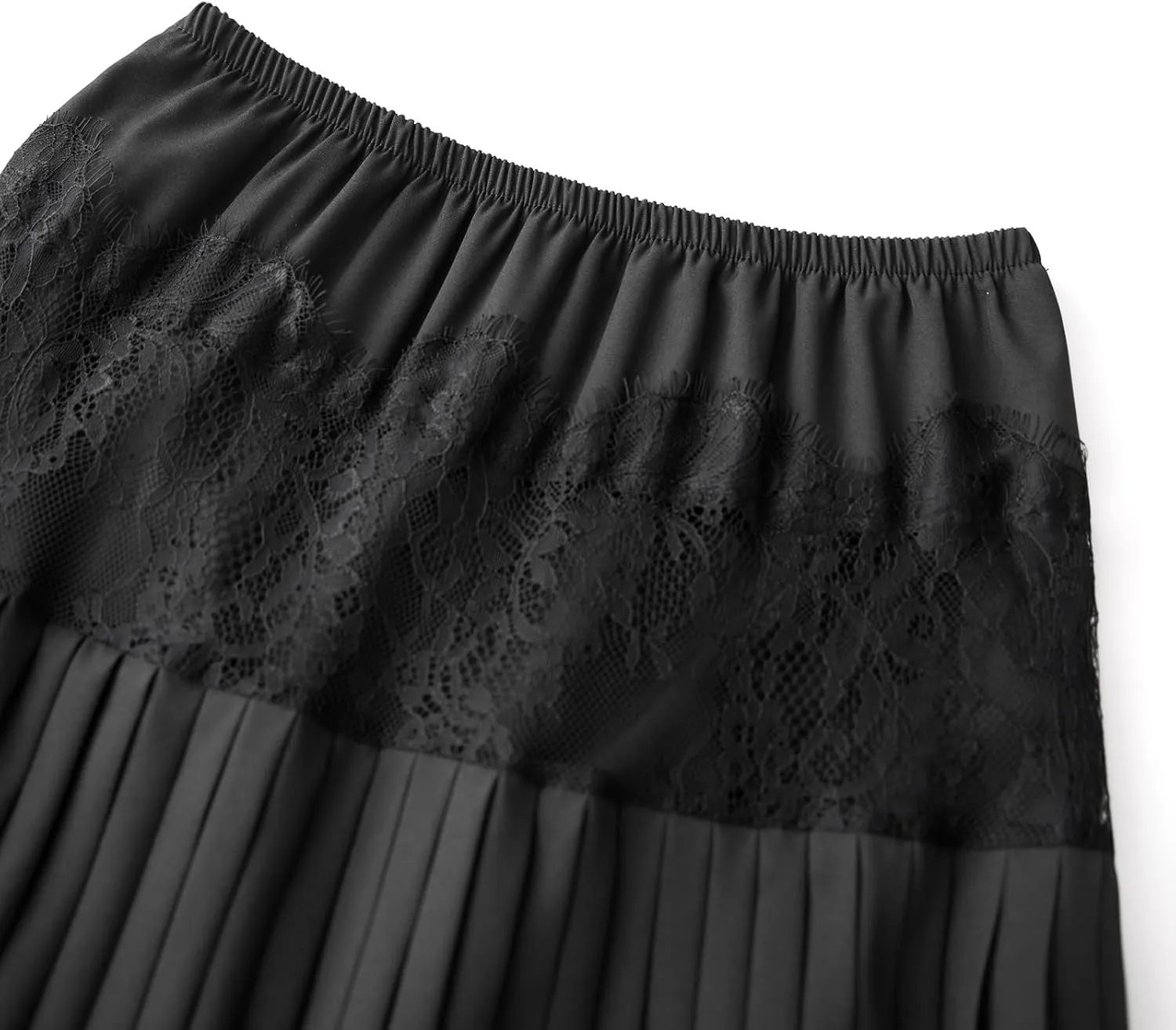 Womens Y2k Lace Midi Skirts Summer Lace Half Slip Skirt Pleated Ruffle Floral Lace Tiered Flowy Skirts Underskirt