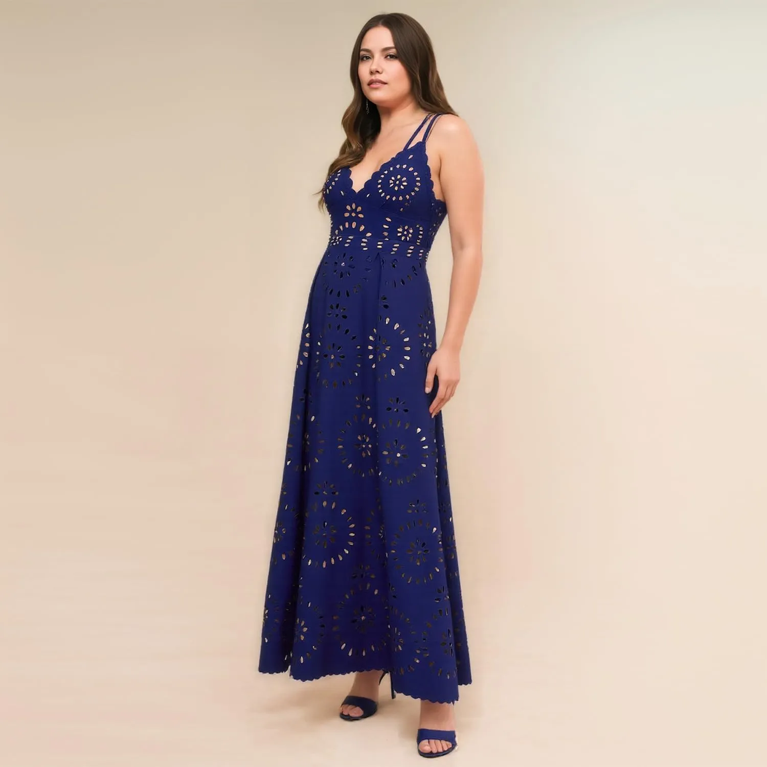 Ypser Eyelet Beach Maxi Skirt A-Line Hollow Out Long Skirt Cover Up for Swimsuits 2025