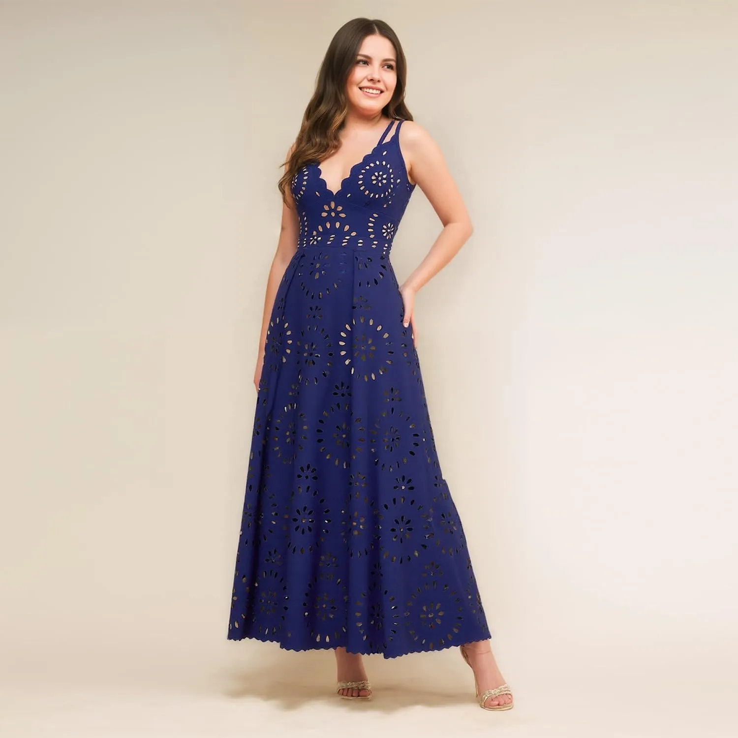 Ypser Eyelet Beach Maxi Skirt A-Line Hollow Out Long Skirt Cover Up for Swimsuits 2025