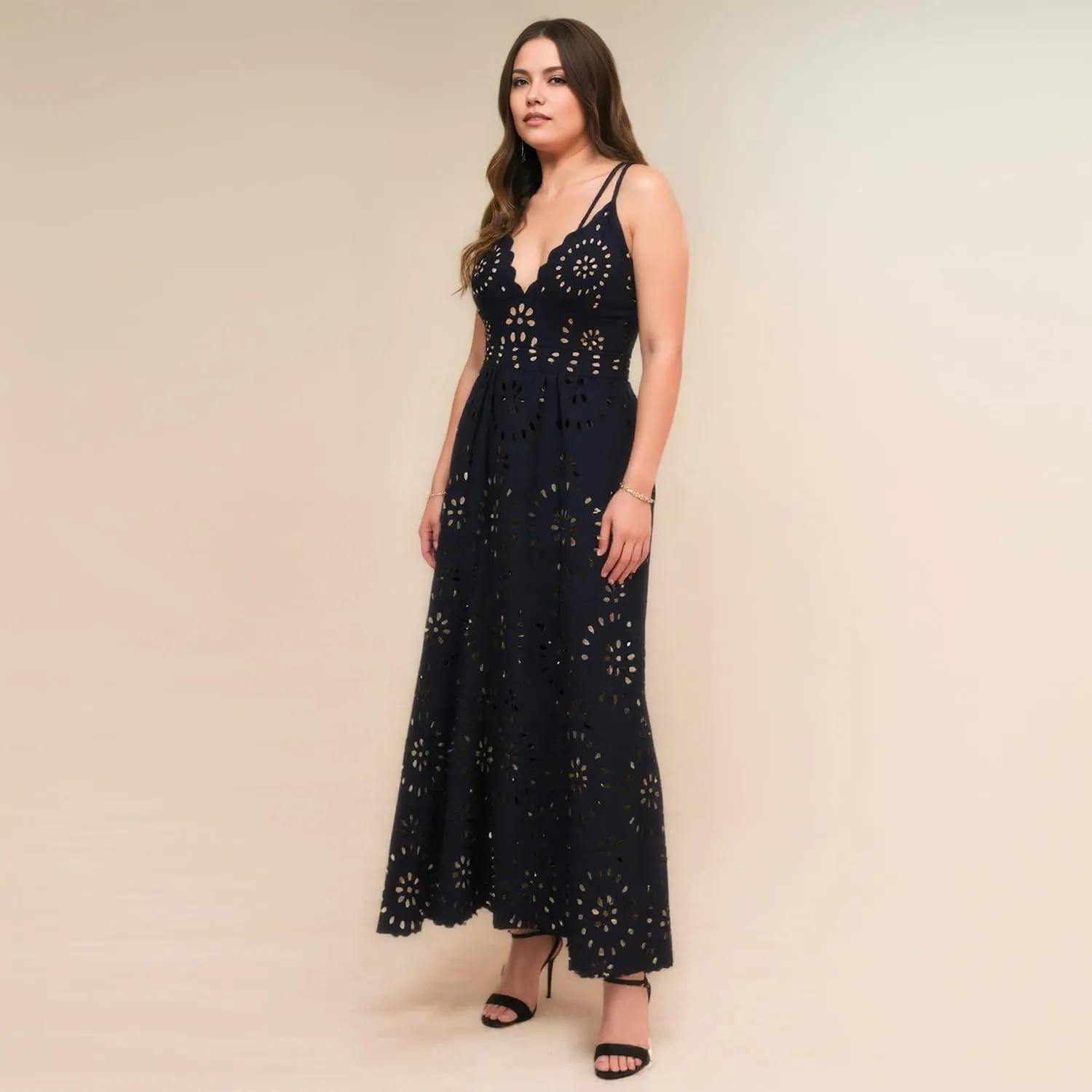 Ypser Eyelet Beach Maxi Skirt A-Line Hollow Out Long Skirt Cover Up for Swimsuits 2025